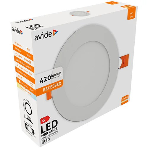LED upotettava paneeli 6W, 420lm, 4000K, IP20, 120°