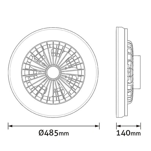 LED Kattovalaisin tuulettimella ja kaukosäätimellä Whitney-S, 48W, 5200lm, CCT