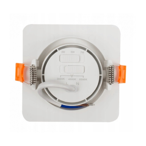 LED upotettava valaisin 3W, 5W, 7W, 3000K, 4000K, 6500K, 430 lm, 60°, valkoinen, neliön muotoinen