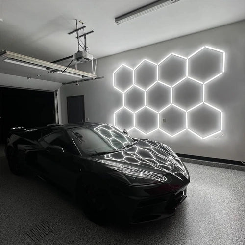 Hexagon-valaisinsarja, 11 kpl, tarvikkeilla, 385W, 6000K, IP20, 46200 Lm