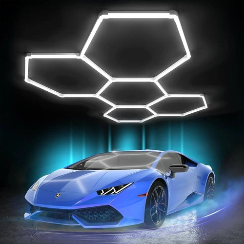 Hexagon-valaisinsarja, 5 kpl, tarvikkeilla, 192W, 6000K, IP20, 23040 Lm