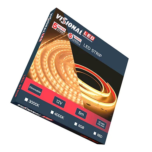 LED-nauha saunalle ja kylpylälle COB RGB, IP66, 12V, 14W