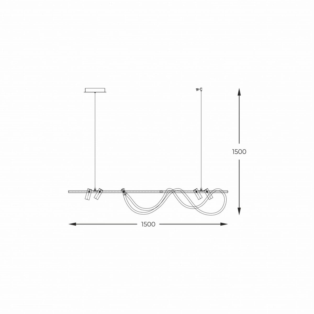 Riippuvalaisin LED BALBO, 60W, 3000;4000;6000K, 5000Lm