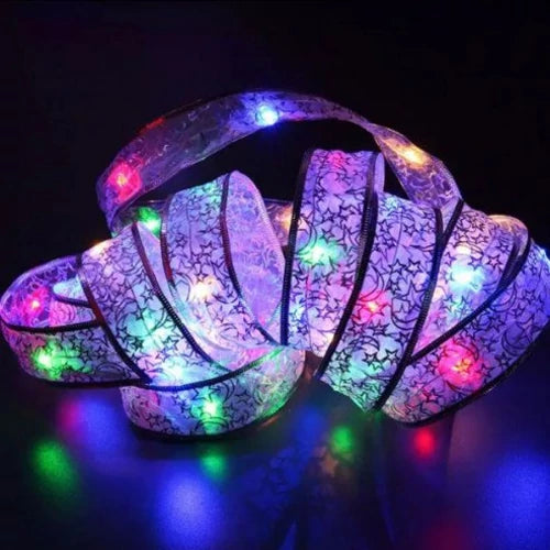LED-valosarja 10 m, 100 LED, kultalanka, monivärinen, paristokäyttöinen, IP20