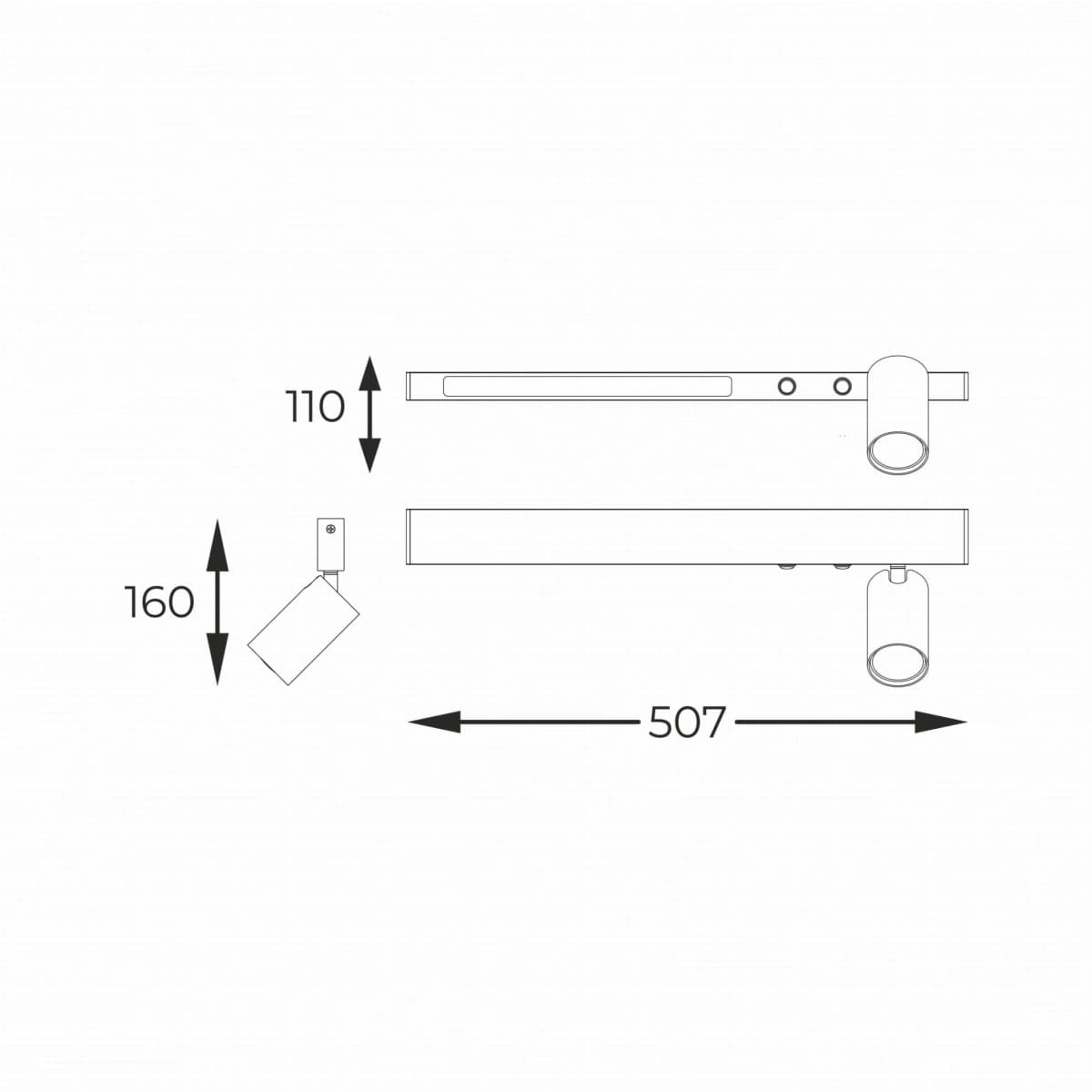 Seinä LED-valaisin MANNARI, excl. GU10, 3000K, 5/8W