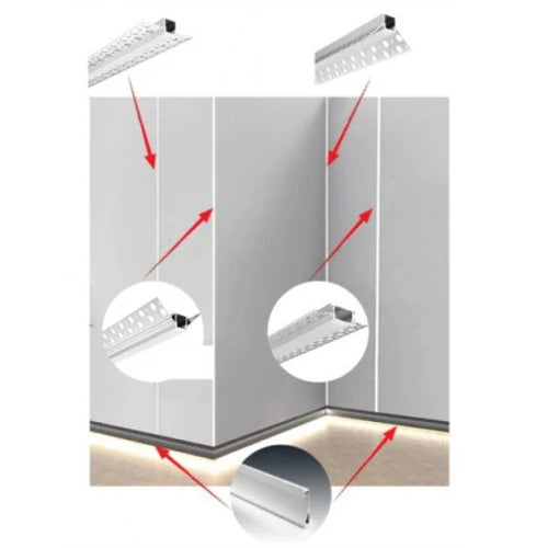 Anodisoitu alumiiniprofiili LED-nauhalle HB-56X15