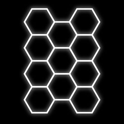 Hexagon-valaisinsarja, 11 kpl, tarvikkeilla, 385W, 6000K, IP20, 46200 Lm