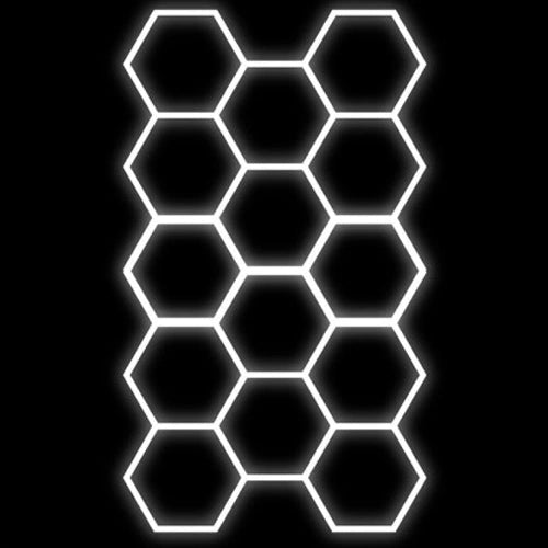 Hexagon-valaisinsarja, 14 kpl, tarvikkeilla, 456W, 6000K, IP20, 54720 Lm