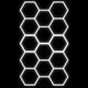 Hexagon-valaisinsarja, 14 kpl, tarvikkeilla, 456W, 6000K, IP20, 54720 Lm