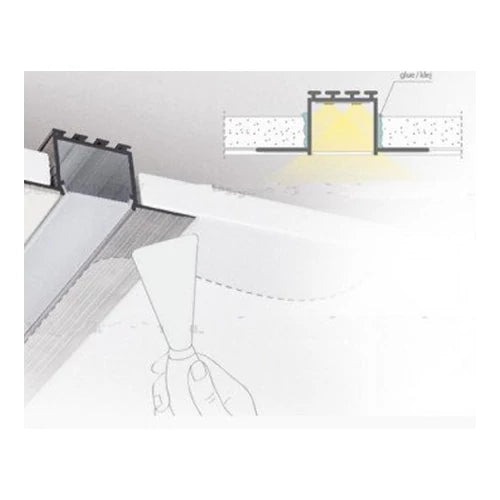 Anodisoitu alumiiniprofiili 1-2 LED-nauhoille HB-26.7X26