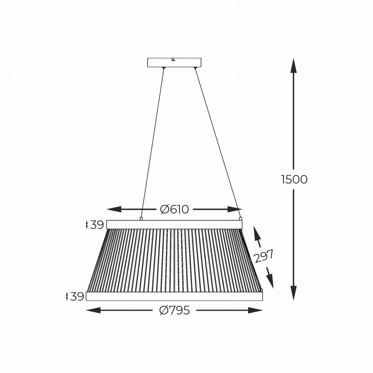 Riippuvalaisin LED BALU, 53W, 3000-6000K, 6200Lm