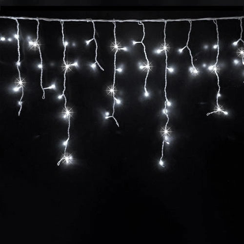 LED-jääpuikkovalosarja 10 x 0,7 m, 432 LED, kylmänvalkoinen + vilkkuefekti, IP44