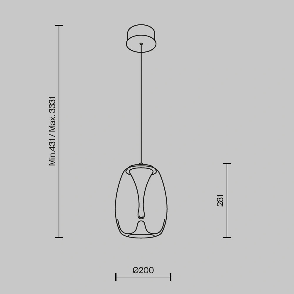 LED Riippuvalaisin SPLASH, 7W, 3000K, 280Lm, IP20