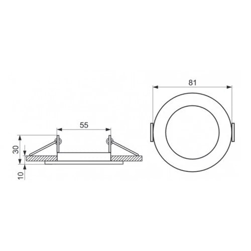 Upotettava valaisin SARA RD, excl. MR16 tai GU10, IP20