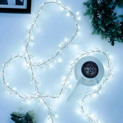 LED-valosarja 20 m, 600 LED, valkoinen, kuparilanka, IP44