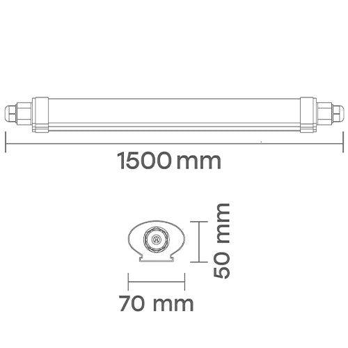 LED Kosteenkestävä 70W lineaarinen valaisin PHILIPS diodeilla 150cm, 4000K