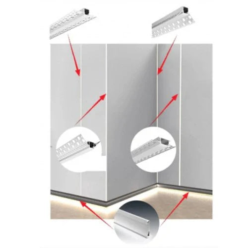 Anodisoitu alumiiniprofiili 1-2 LED-nauhoille HB-26.7X26