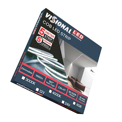 LED-nauha COB 3000K, IP20, 12V, 14W