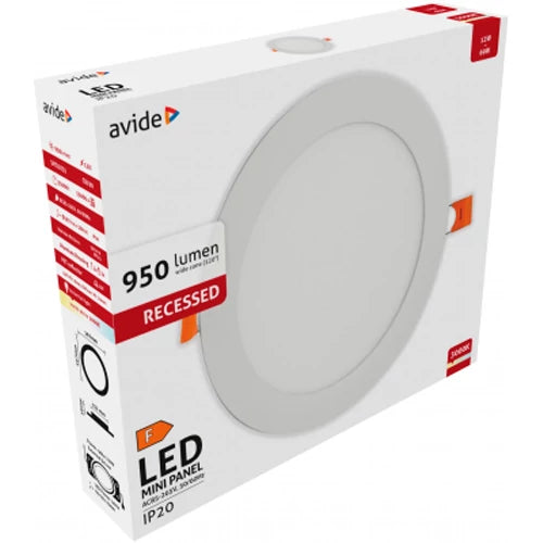 LED upotettava paneeli 12W, 950lm, 3000K, IP20, 120°