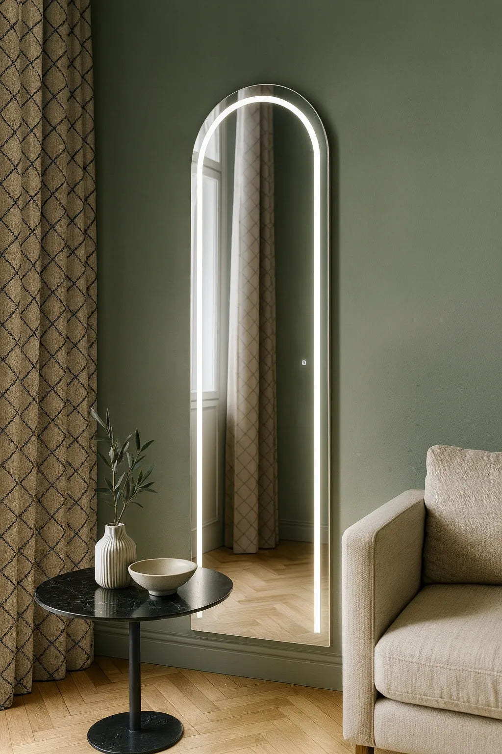 Peili LED-valaistuksella DIVINO, 190 x 60 cm, 2700-6500K, 47W, 5170Lm, IP44