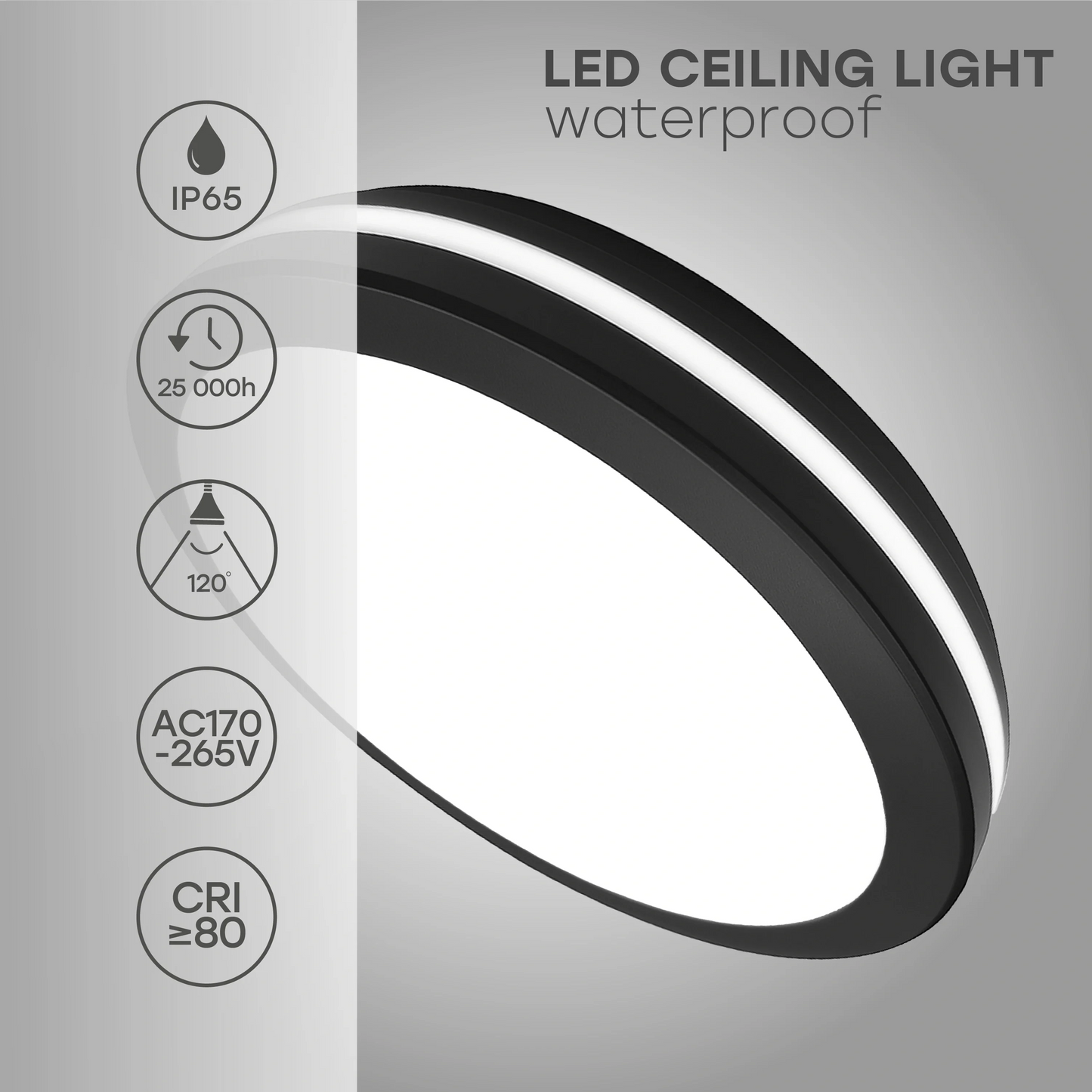 LED Vesitiivis valaisin 30W, 3CCT, 3600Lm, IP65, Ø 300 x 55 mm