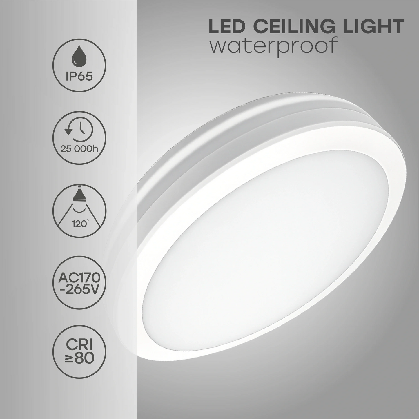 LED Vesitiivis valaisin 40W, 3CCT, 4800Lm, IP65, Ø 400 x 55 mm